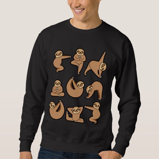 Niedlich Sloth Yoga Sweatshirt (Vorderseite)