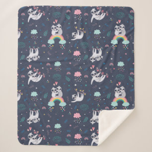 Niedlich Sloths Sherpa Blanket Sherpadecke