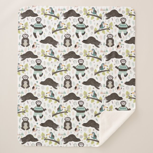 Niedlich Sloths Sherpa Blanket Sherpadecke (Vorderseite)