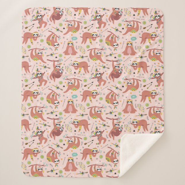 Niedlich Sloths Sherpa Blanket Sherpadecke (Vorderseite)