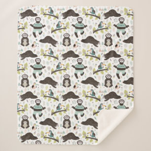 Niedlich Sloths Sherpa Blanket Sherpadecke