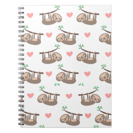 Niedlich Sloths Sloth and Hearts Notebook Notizblock
