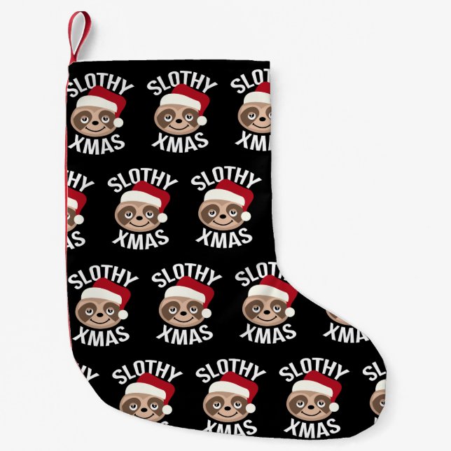 Niedlich Slothy Xmas Sloth Strumpf Kleiner Weihnachtsstrumpf (Vorderseite)