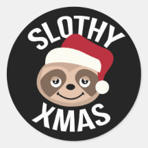 Niedlich Slothy Xmas Weihnachtskleber