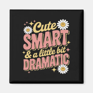 Niedlich Smart Dramatisch Lustig Lächeln Blume Zur Magnet