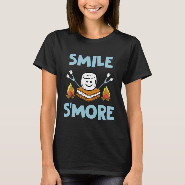 Niedlich Smile Smore T Camping Mehr T-Shirt (Vorderseite)