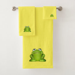 Niedlich Smiley Frog Badhandtuch Set