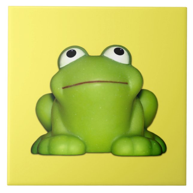 Niedlich Smiley Frog Fliese (Vorderseite)