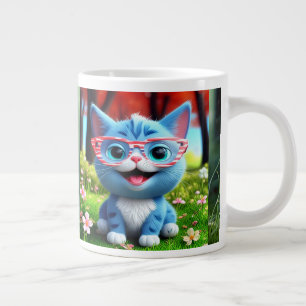 Niedlich Smiling Blue Kitten-55665 Jumbo-Tasse