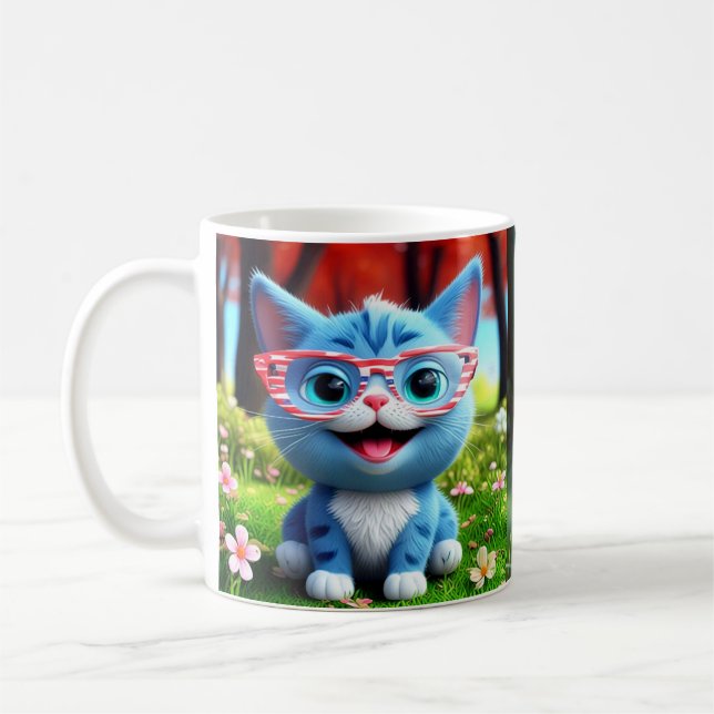 Niedlich Smiling Blue Kitten-55665 Kaffeetasse (Links)
