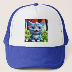 Niedlich Smiling Blue Kitten-55665 Truckerkappe