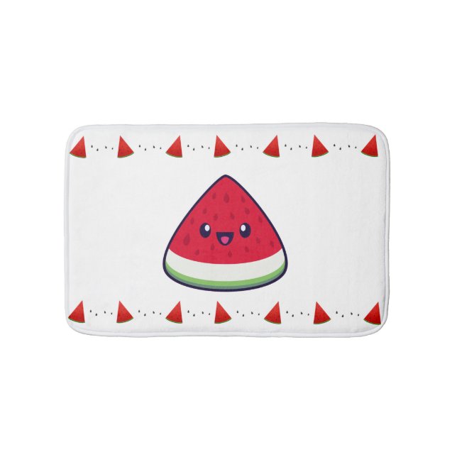 Niedlich Smiling Kawaii Watermelon Badematte (Vorderseite)