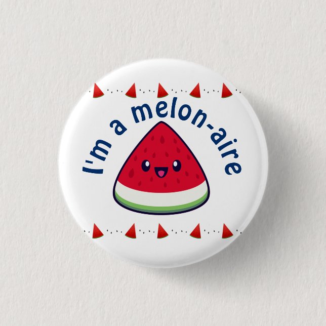 Niedlich Smiling Kawaii Watermelon Button (Vorderseite)