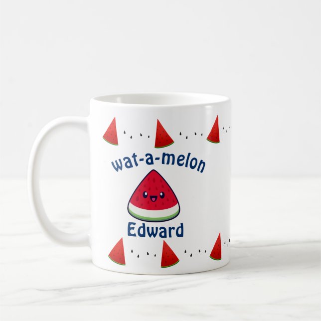 Niedlich Smiling Kawaii Watermelon Kaffeetasse (Links)