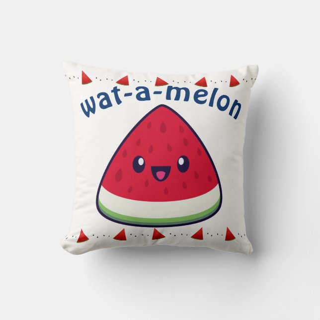 Niedlich Smiling Kawaii Watermelon Kissen (Vorderseite)