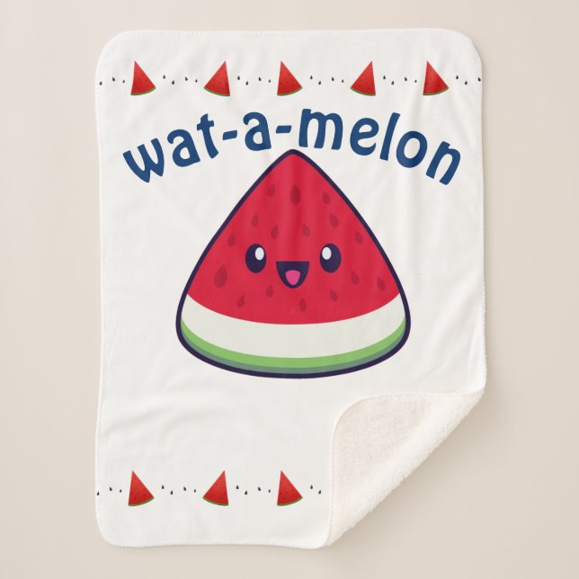 Niedlich Smiling Kawaii Watermelon Sherpadecke (Vorderseite)