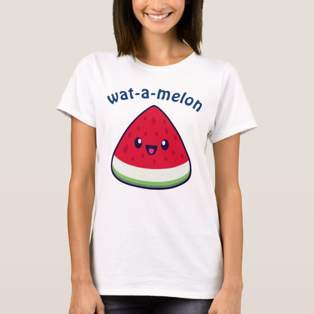 Niedlich Smiling Kawaii Watermelon T-Shirt (Vorderseite)