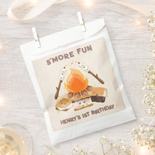 Niedlich S'more Campfire 1. Geburtstag Gönnertasch Geschenktütchen