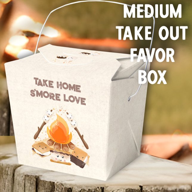Niedlich S'more Campfire Camping Medium Ausstieg Geschenkschachtel (S'more Medium Take Out Favor Boxes - You can choose from 3 sizes by clicking on the STYLE dropbox.)