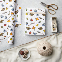 Niedlich S'mores Campfire Happy Camper Geburtstag Geschenkpapier