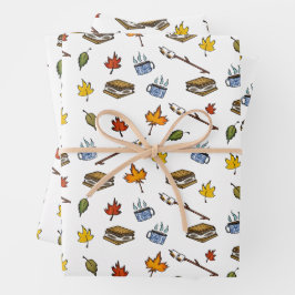 Niedlich S'mores Campfire Happy Camper Geburtstag Geschenkpapier Set