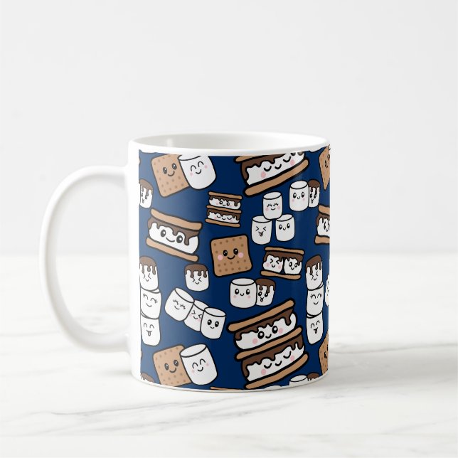 Niedlich Smores Marshmallow Illustration Kaffeetasse (Links)