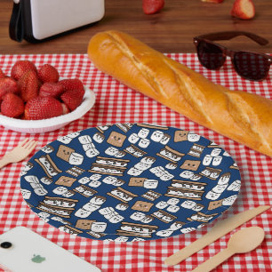 Niedlich Smores Marshmallow Illustration Pappteller