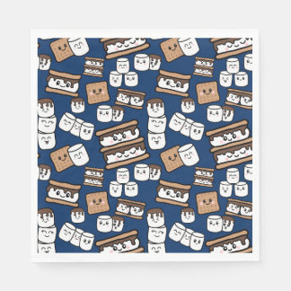Niedlich Smores Marshmallow Illustration Serviette