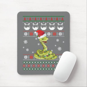 Niedlich Snake Ugly Sweater Christmas Light Pajama Mousepad
