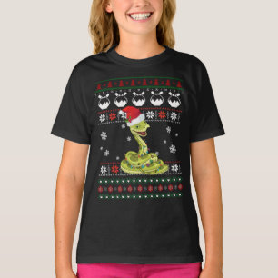 Niedlich Snake Ugly Sweater Christmas Light Pajama T-Shirt