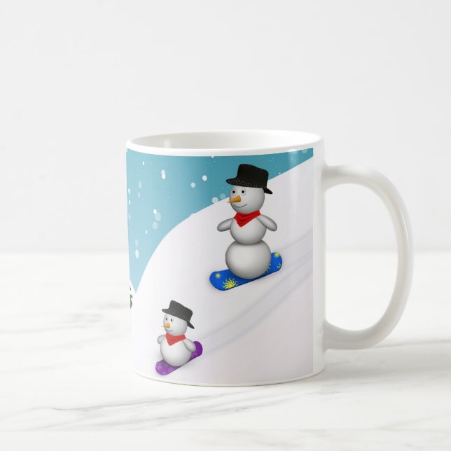 Niedlich Snowboarden Tasse (Rechts)