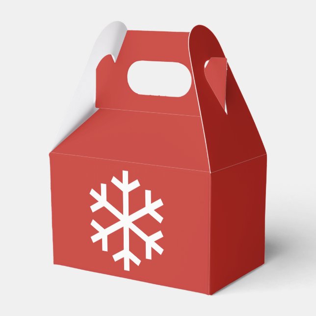 Niedlich Snowflake Weihnachten - Red Favor Box Geschenkschachtel (Vorderseite)