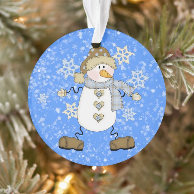 Niedlich Snowflake Weihnachten Snowman Personalisi Ornament (Baum)