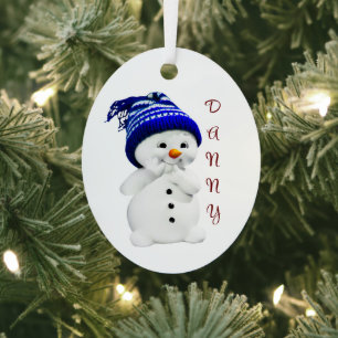 Niedlich Snowman 1. Weihnachtsfeier Ornament Aus Metall