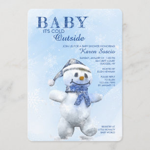 Niedlich Snowman Baby Shower Einladung