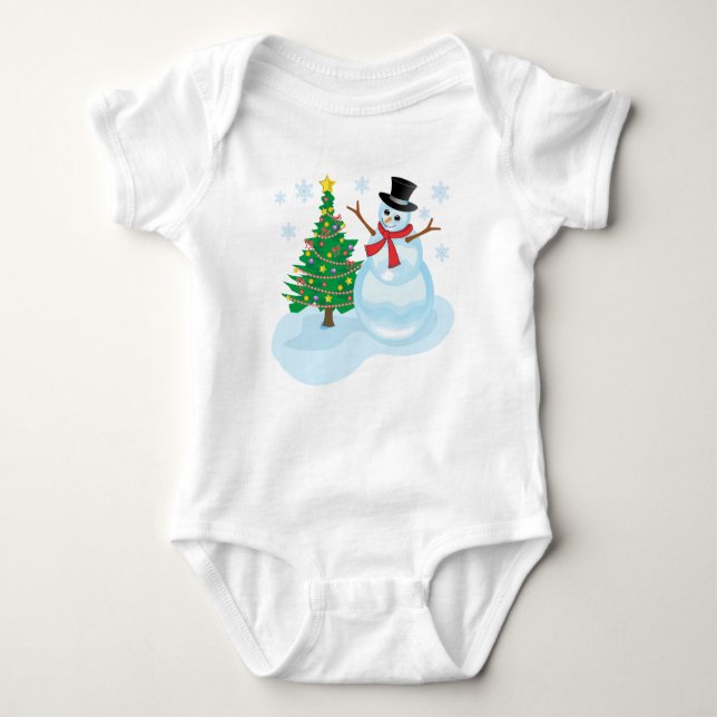 Niedlich Snowman Baby Strampler (Vorderseite)