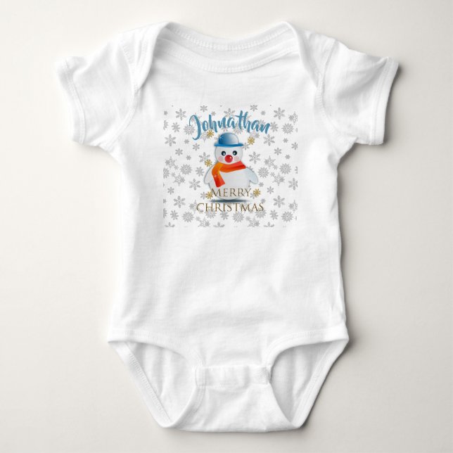 Niedlich Snowman Baby Strampler (Vorderseite)