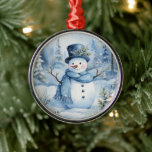 Niedlich Snowman Blue Hat und Scarf Blume Ornament Aus Metall<br><div class="desc">Schneemann in blauer Hut und Schal genießen diesen kalten Wintertag.</div>