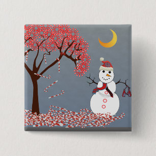 Niedlich Snowman Button