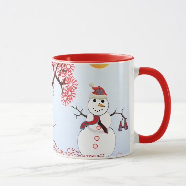 Niedlich Snowman Candy Cane Tree Tasse (Rechts)