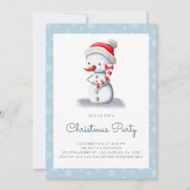 Niedlich Snowman Candy Cane Weihnachts-Party Einladung