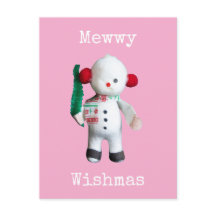 Niedlich Snowman Christmas Postcard