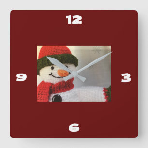 **NIEDLICH SNOWMAN** CLOCK QUADRATISCHE WANDUHR
