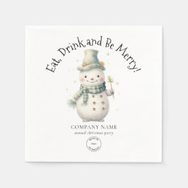 Niedlich Snowman Company Logo Weihnachts-Party Serviette