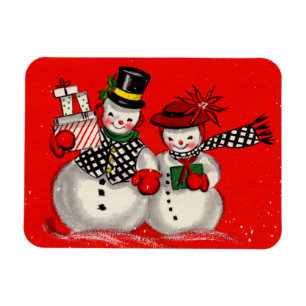 Niedlich Snowman Couple Magnet