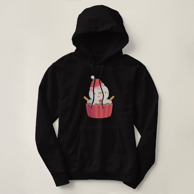 Niedlich Snowman Cupcake Funny Hoodie (Design vorne)