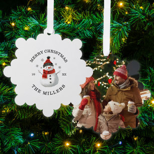 Niedlich Snowman Custom Christmas Foto Keepake Car Ornament Karte