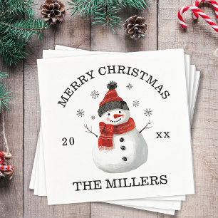 Niedlich Snowman Custom Christmas Serviette