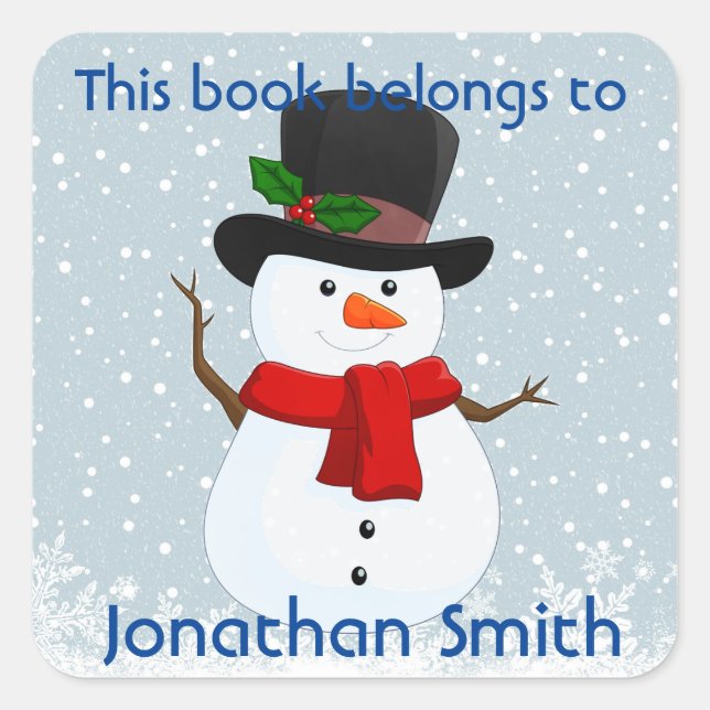 Niedlich Snowman Design Buchzeichen Sticker (Vorderseite)
