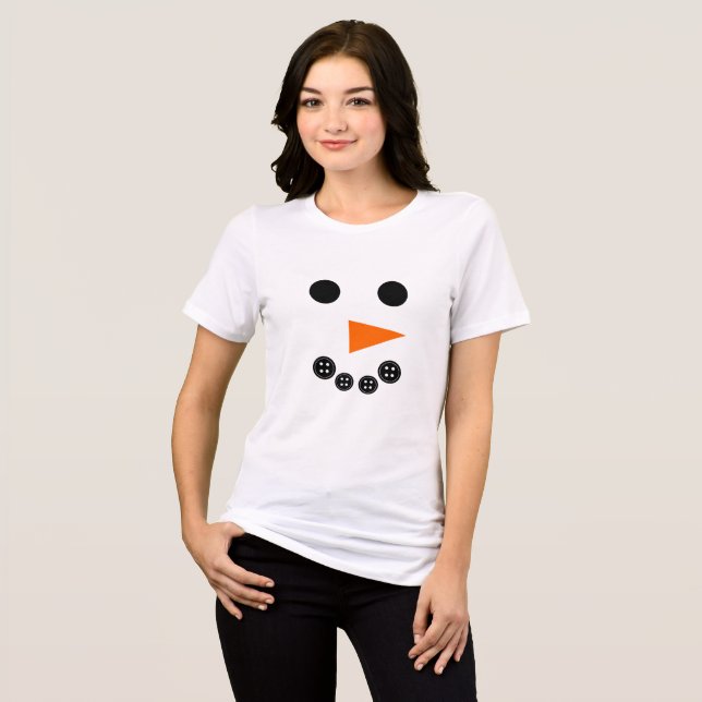 Niedlich Snowman Face Tri-Blend Shirt (Vorderseite voll)